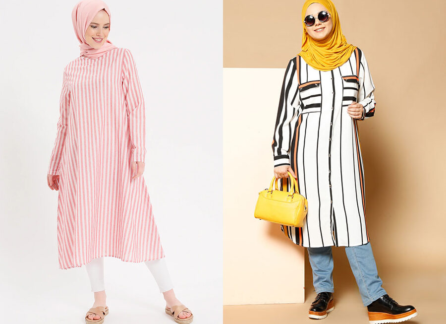 Bu Yılın En Trend Gençlere Özel Çizgili Tunik Kombinleri
